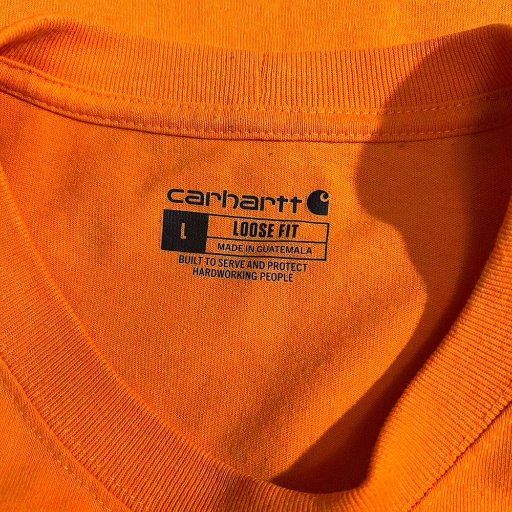 Carhartt Men's Bright Orange Short Sleeve Tee - Picture 3 of 3